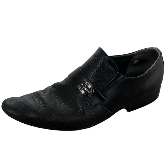 Mochi Men’s Black Leather Dress Slip On Shoes Moccasins size 42 (9) main image 7